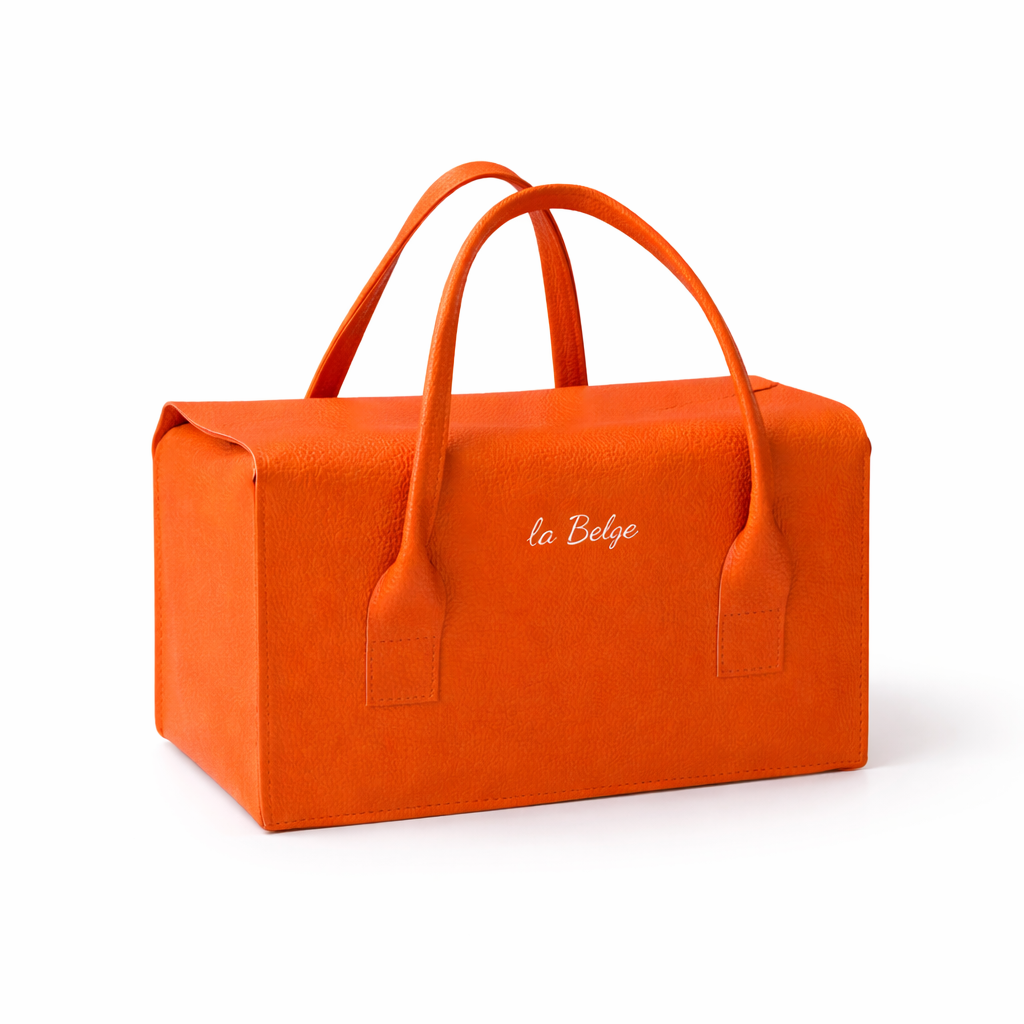 La Belge orange gift box luxury packaging