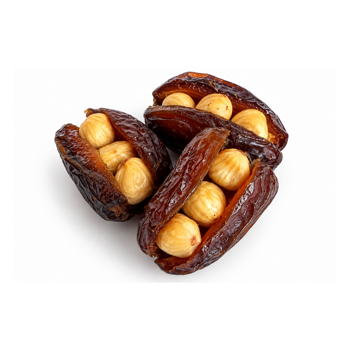 Premium Medjool dates filled with natural hazelnuts by La Belge